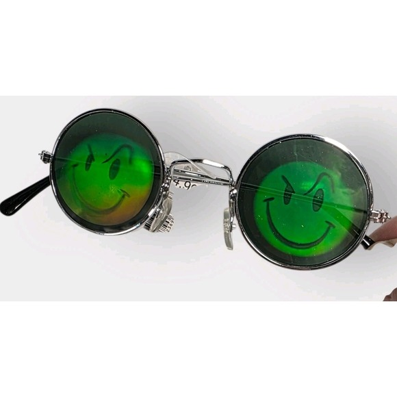 VINTAGE 1990s Smiley Face Sunglasses, Holographic Glasses NEW Old Stock NOVELTY - Picture 5 of 5